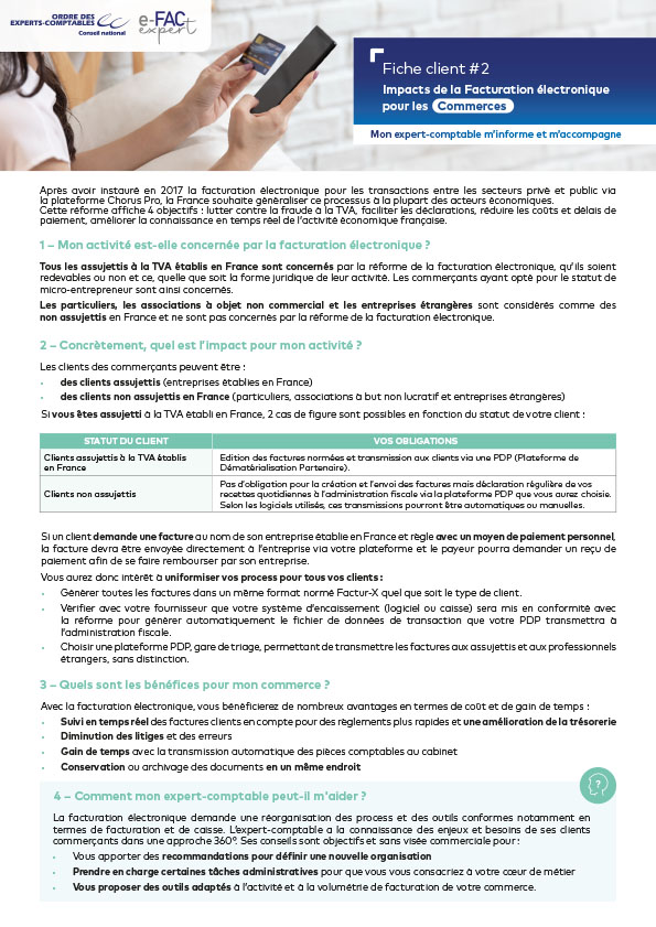 Impacts de la Facturation �lectronique pour les Commerces