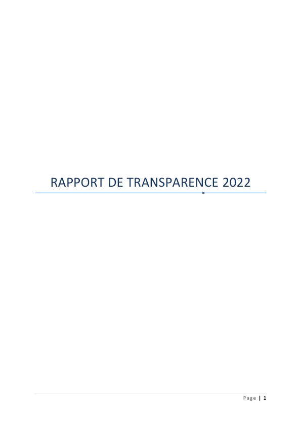 Rapport de transparence 2022