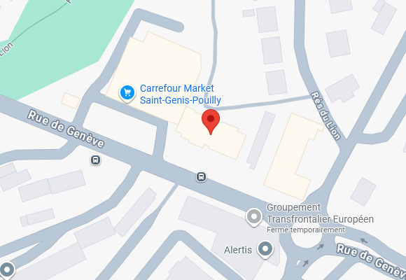 Plan d'acc&egrave;s Saint-Genis-Pouilly